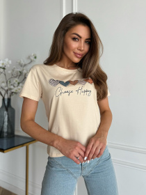 Футболка ISSA Plus модель WN20-632_светло_бежевый Фото