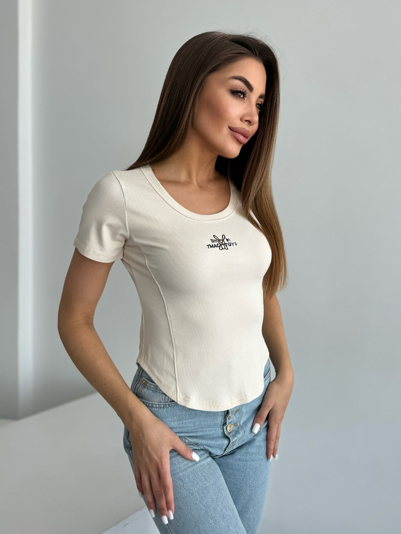 Футболка ISSA Plus модель WN20-633_светло_бежевый Фото