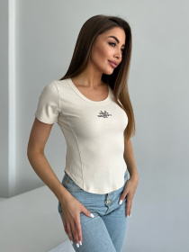 Футболка ISSA Plus модель WN20-633_светло_бежевый Футболка ISSA Plus модель WN20-633_светло_бежевый Фото