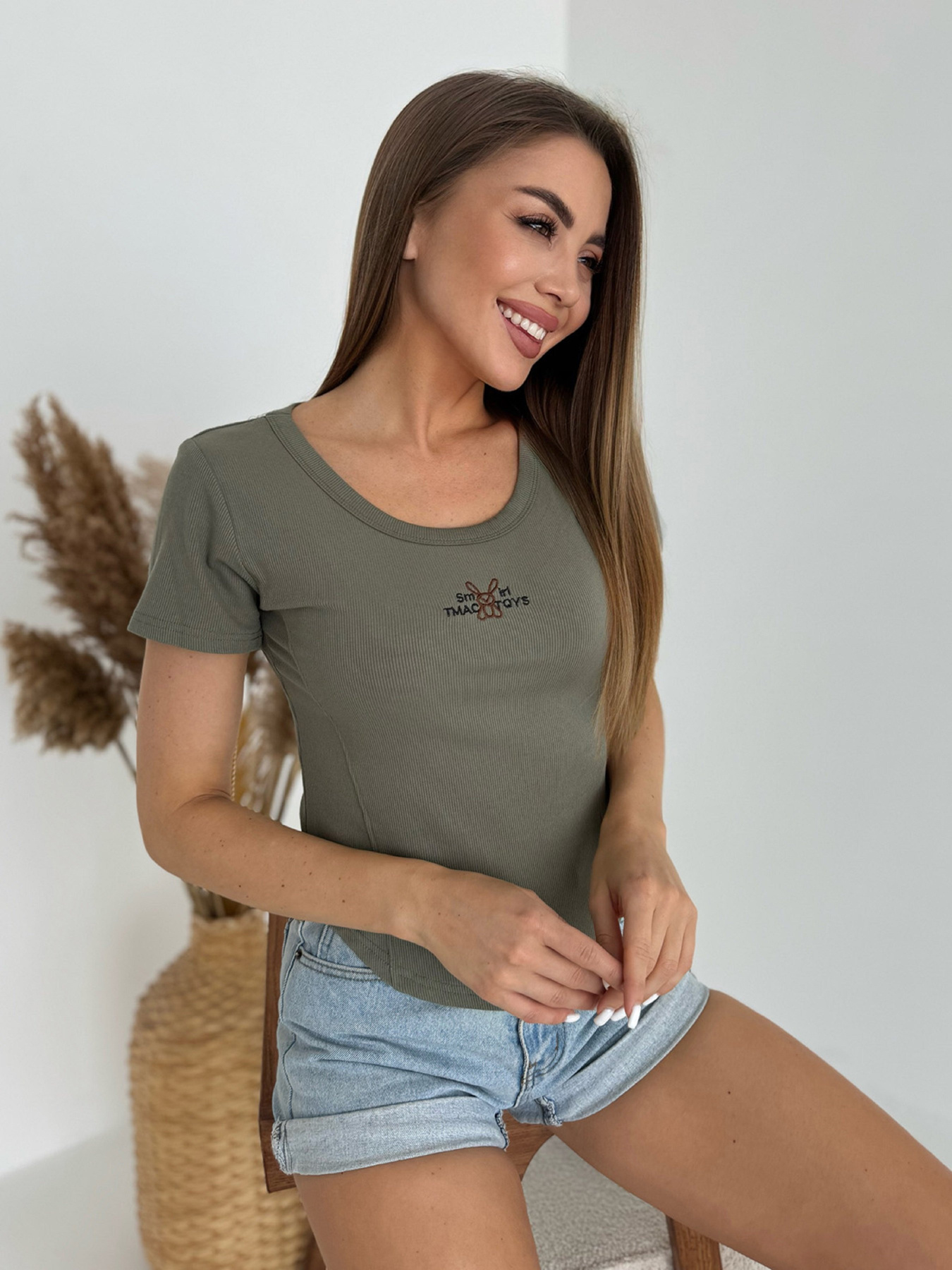 Футболка ISSA Plus модель WN20-633_хаки Фото