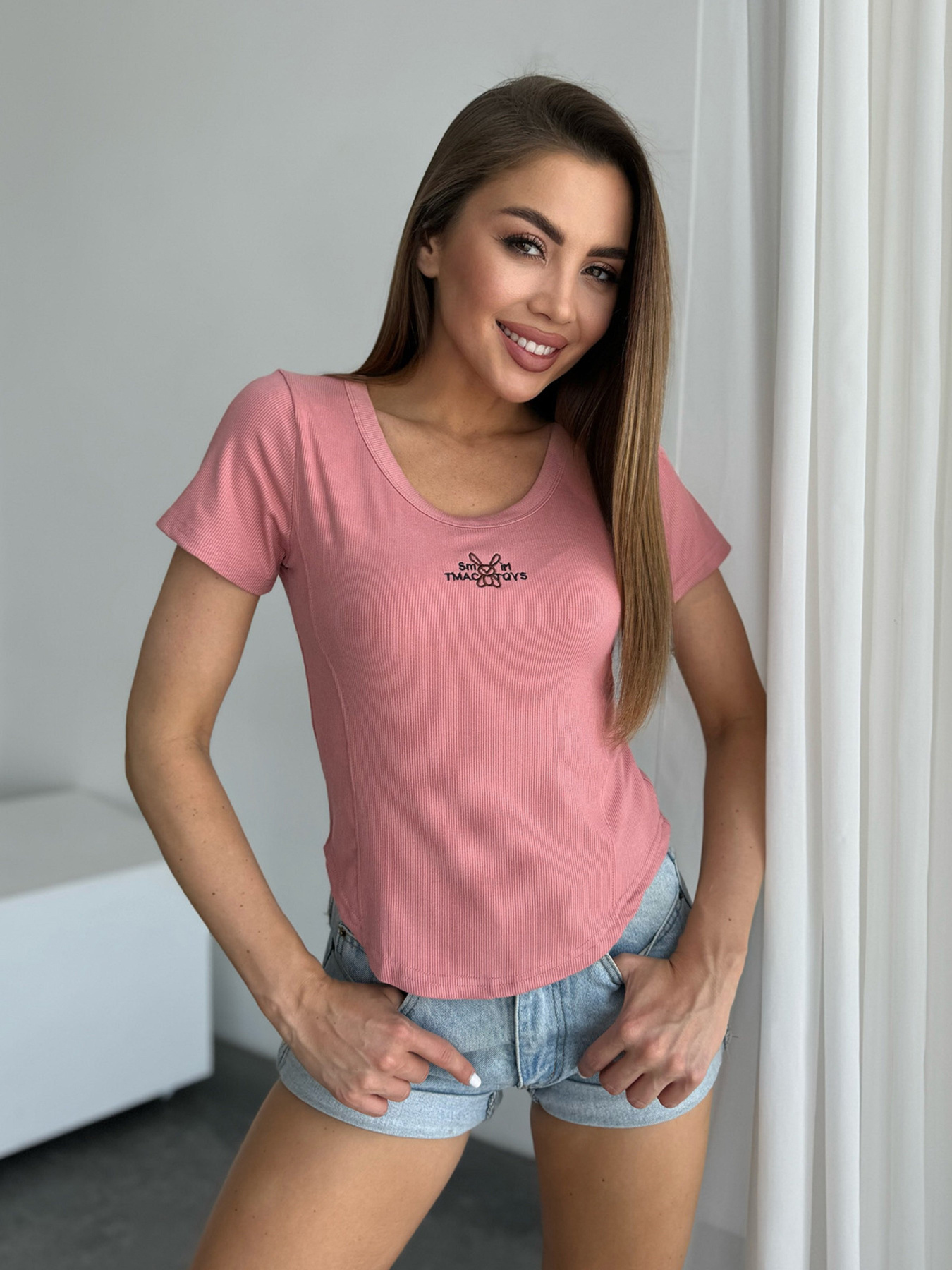 Футболка ISSA Plus модель WN20-633_розовый Фото