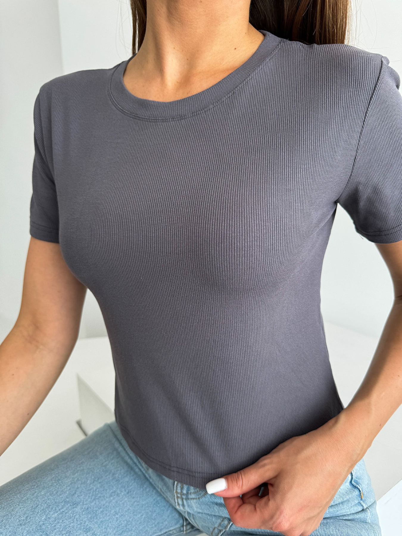 Футболка ISSA Plus модель WN20-634_темно_серый Фото