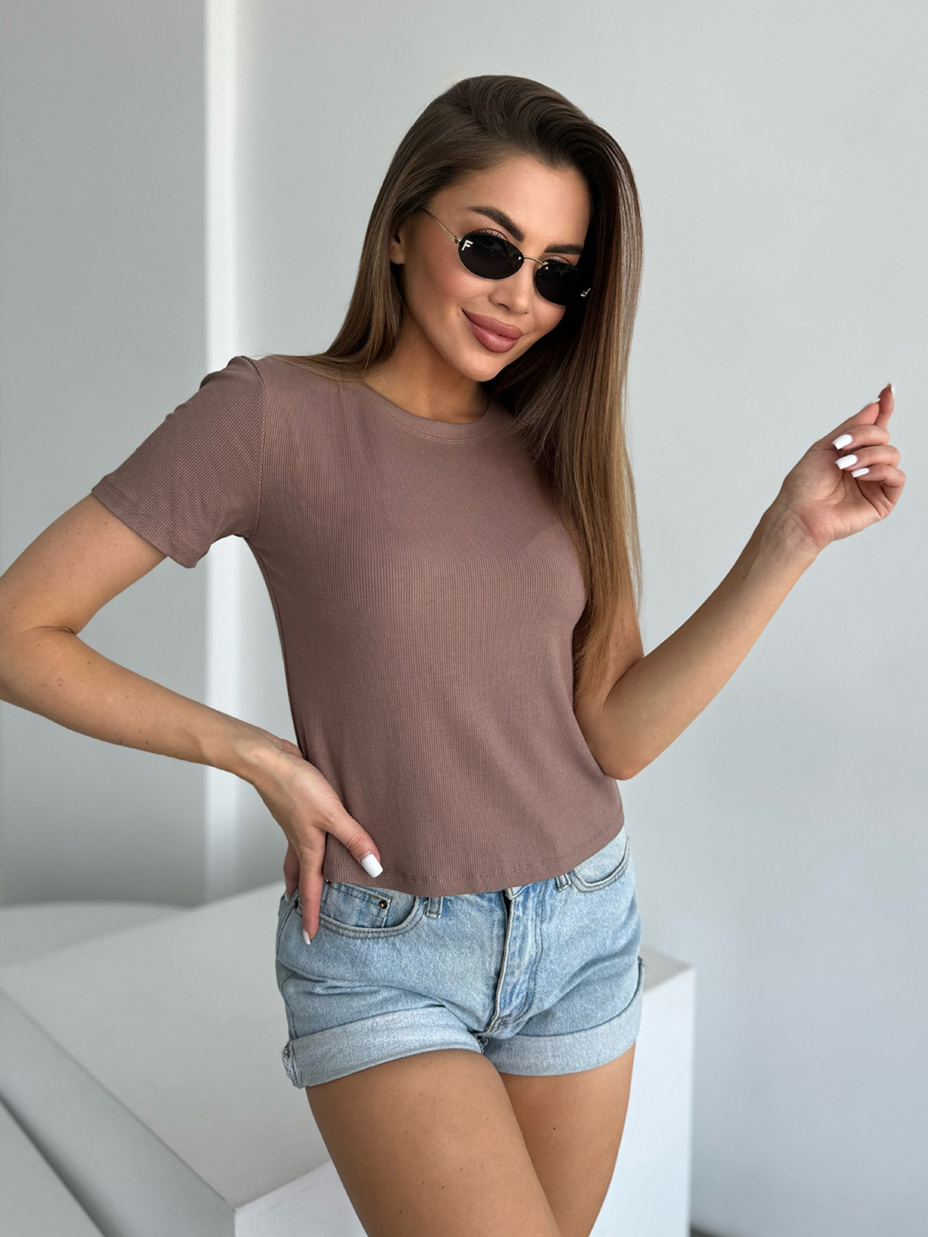 Футболка ISSA Plus модель WN20-634_коричневый Фото