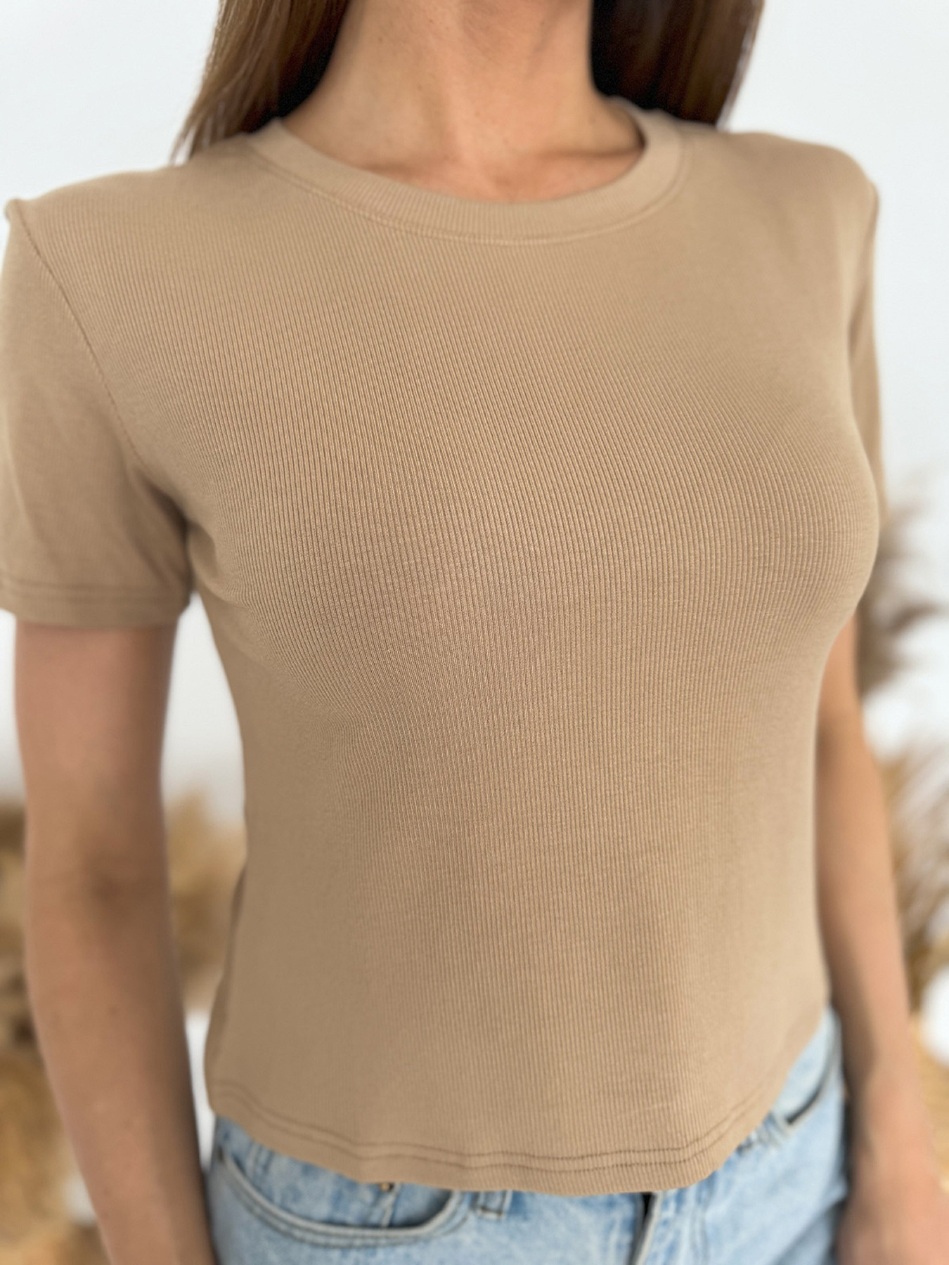 Футболка ISSA Plus модель WN20-634_бежевый Футболка ISSA Plus модель WN20-634_бежевый Фото