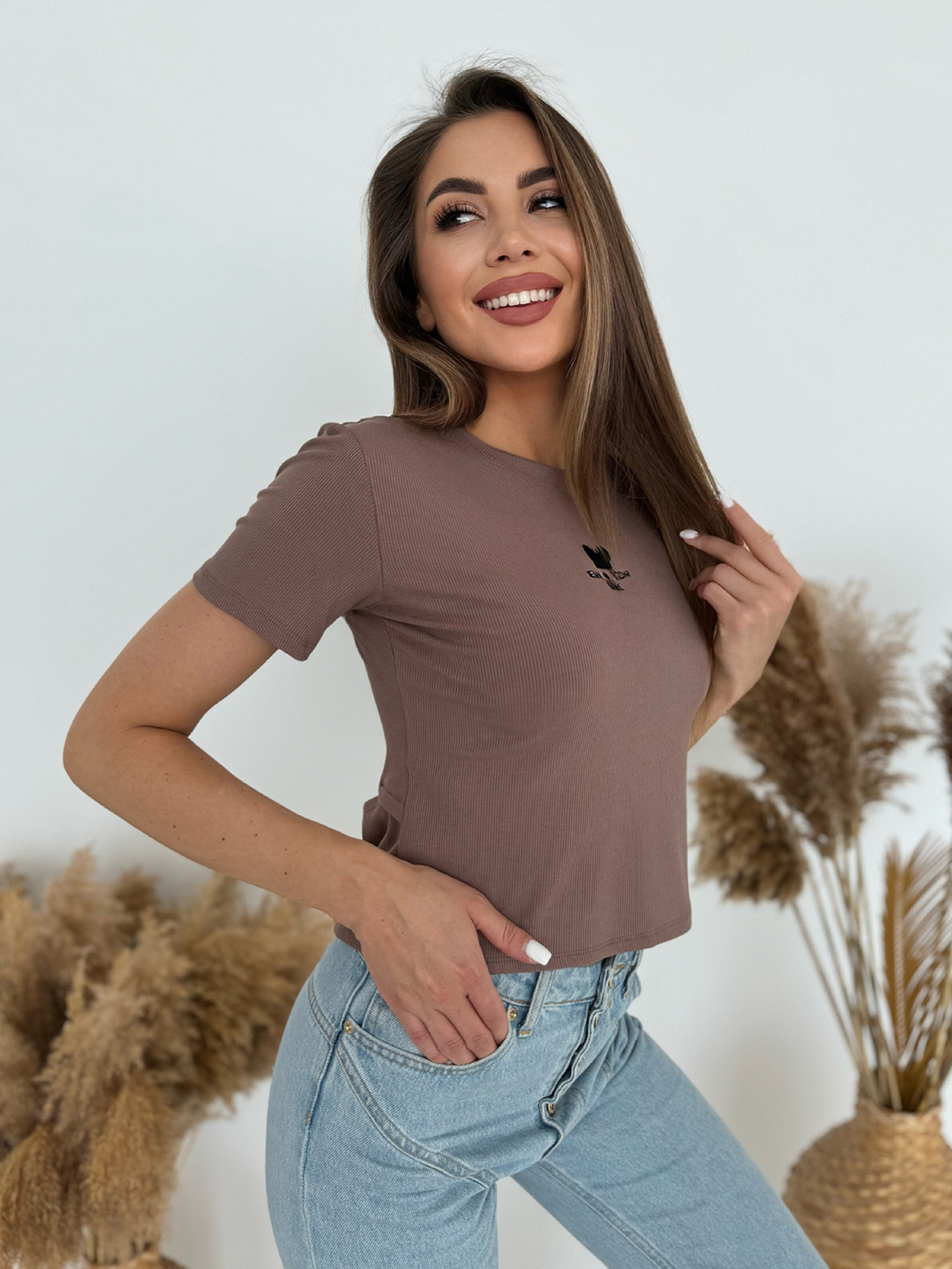 Футболка ISSA Plus модель WN20-635_коричневый Фото