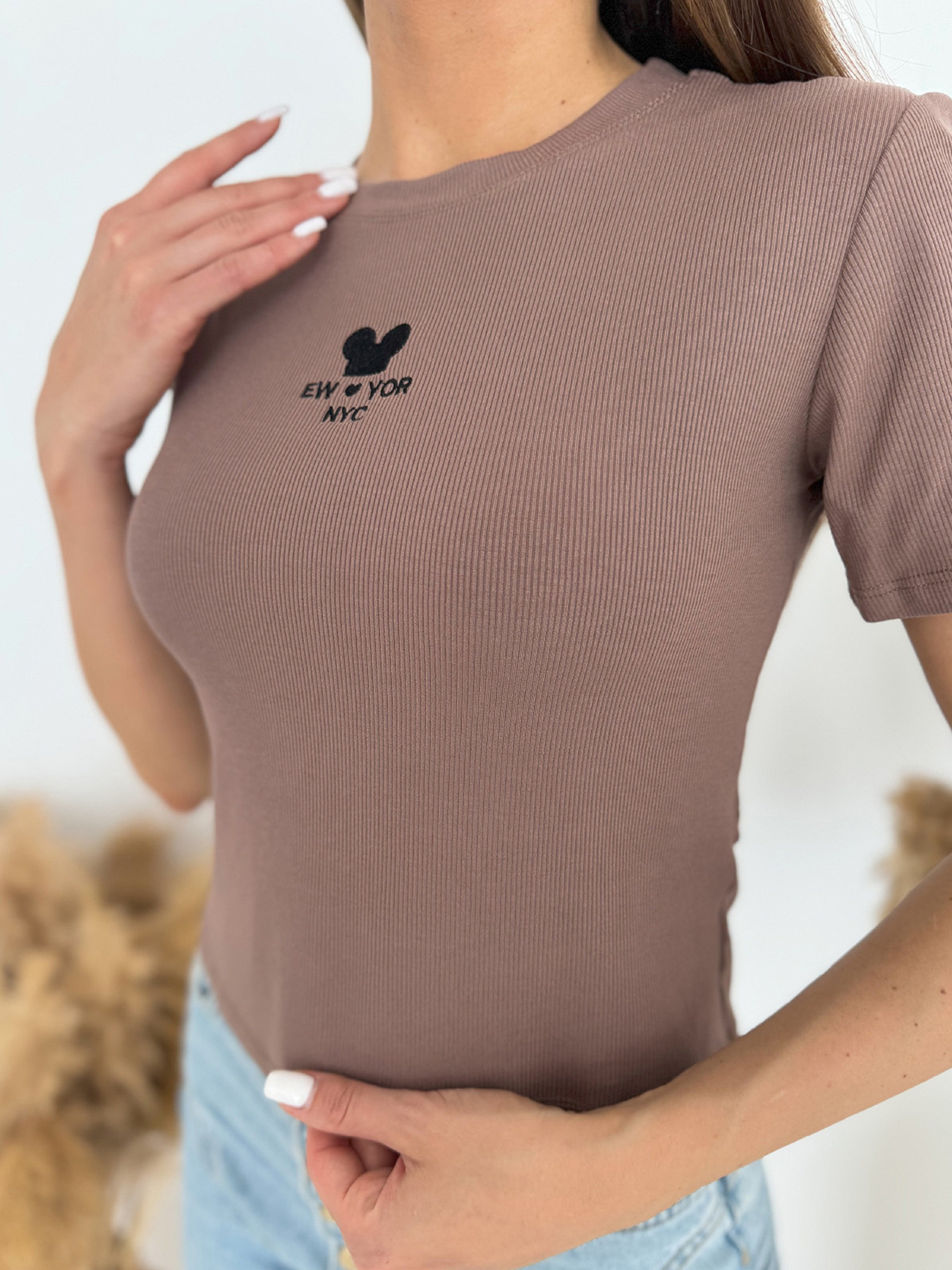 Футболка ISSA Plus модель WN20-635_коричневый Фото