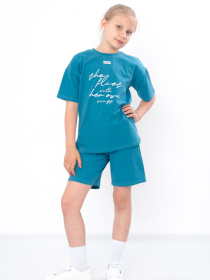 Повсякденний костюм Носи своє модель 6431-036-33-lazurno-srij Фото