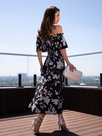 Платье миди ISSA Plus модель SA-537_черный Фото