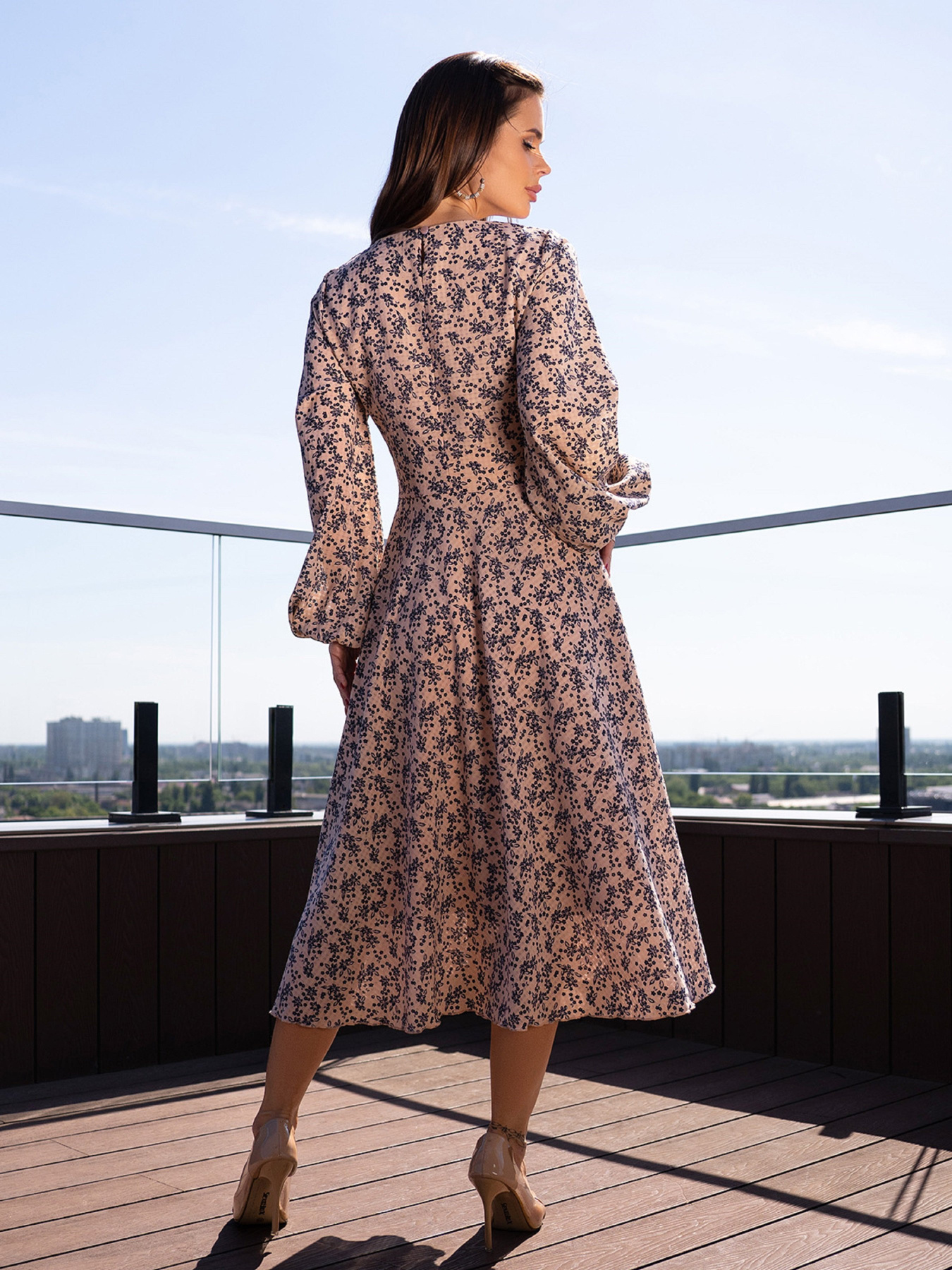 Сукня міді ISSA Plus модель 14729_бежевый Фото