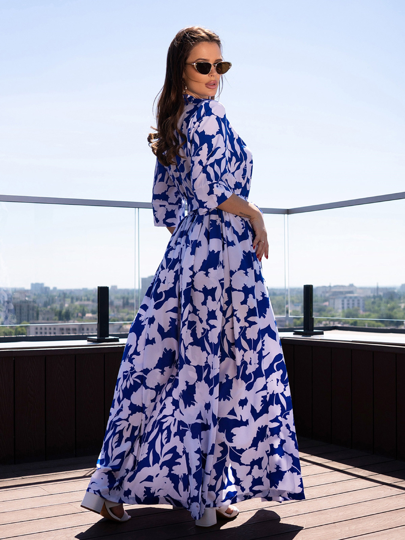 Сукня максі ISSA Plus модель 14714_синий Сукня максі ISSA Plus модель 14714_синий Фото