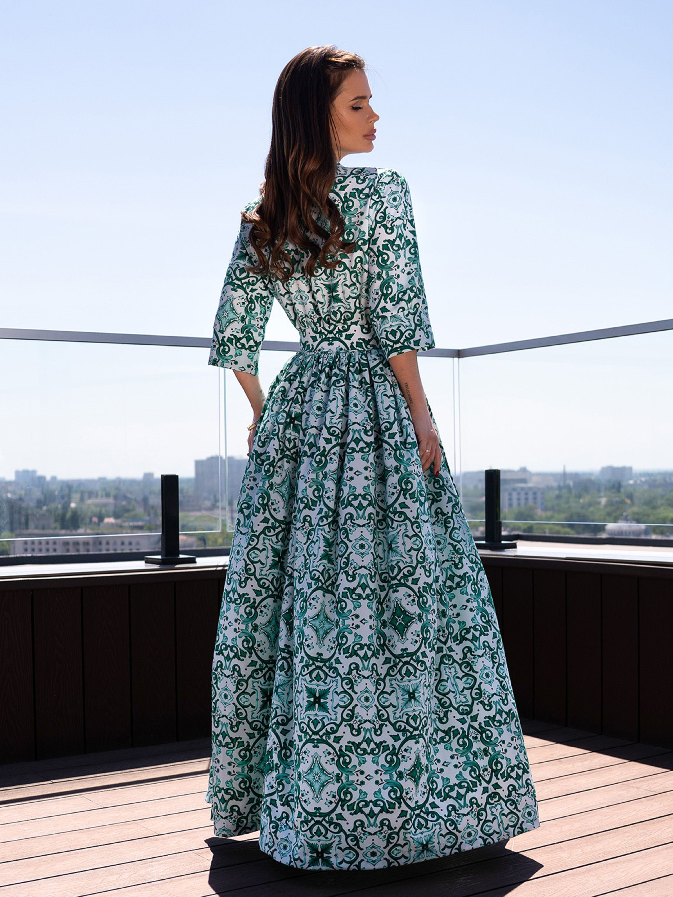 Сукня максі ISSA Plus модель 14715_зеленый Фото