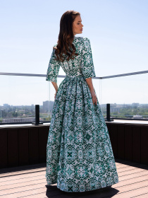 Платье макси ISSA Plus модель 14715_зеленый Фото