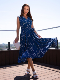 Платье миди ISSA Plus модель 14718_синий Платье миди ISSA Plus модель 14718_синий Фото