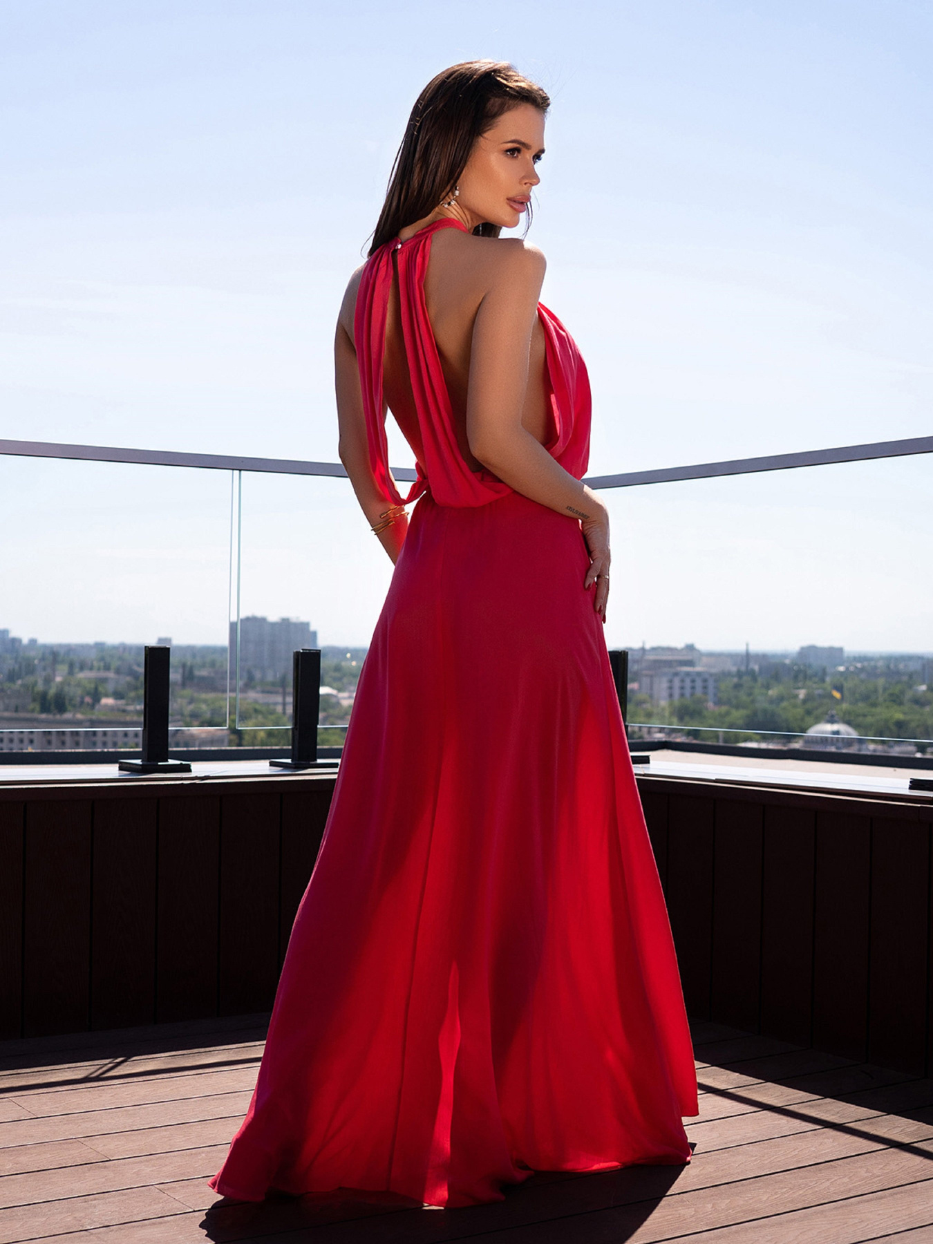 Сукня максі ISSA Plus модель 14720_коралловый Фото