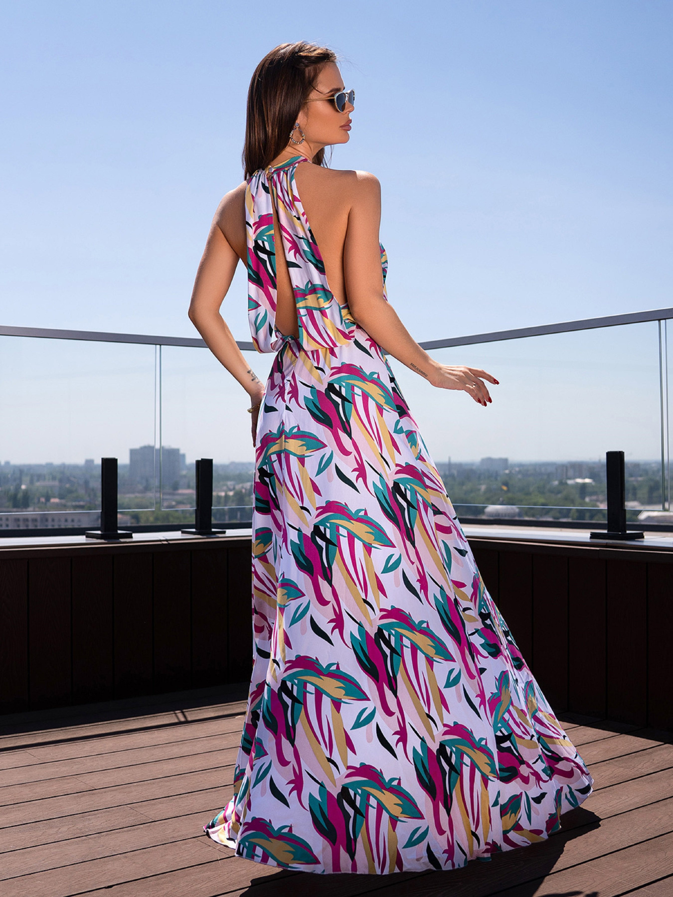 Сарафан ISSA Plus модель 14721A_мультиколор Фото