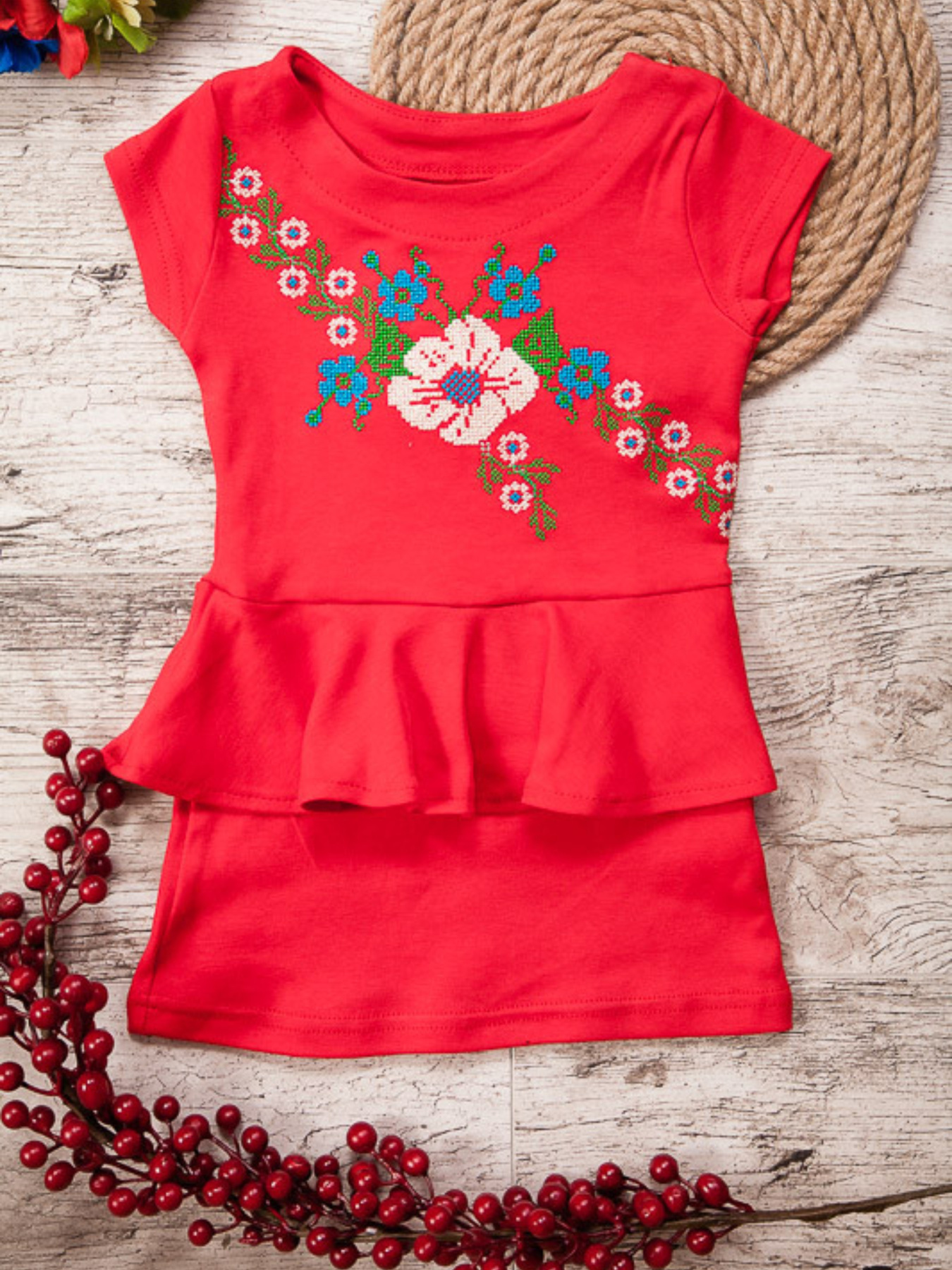 Вышитое платье Носи своє модель 9573-015-22-chervonij Фото