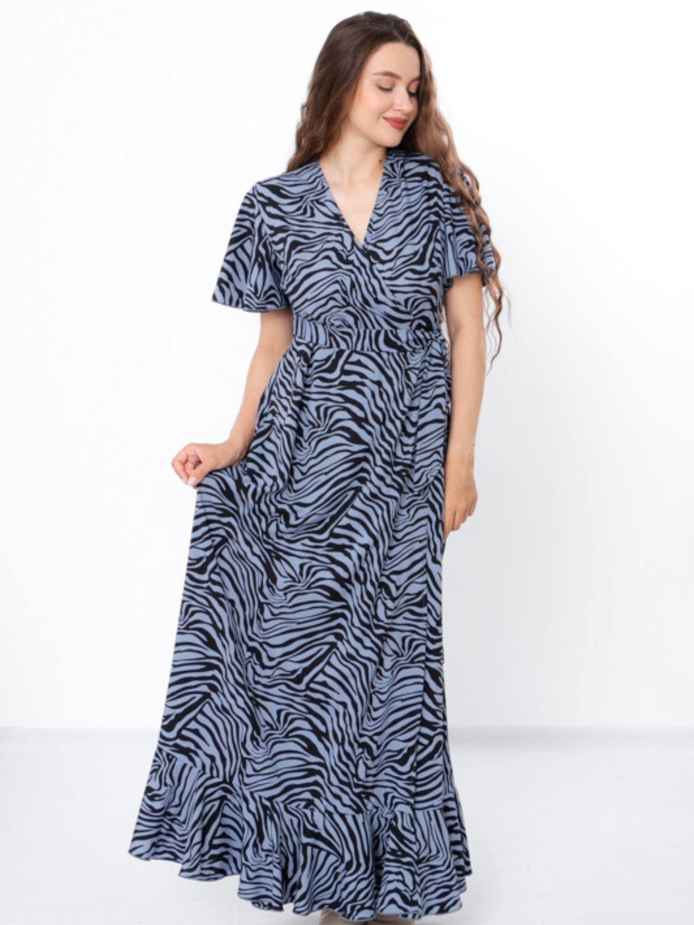 Платье макси Носи своє модель 8405-077-zebra-sro-blakitnij Фото