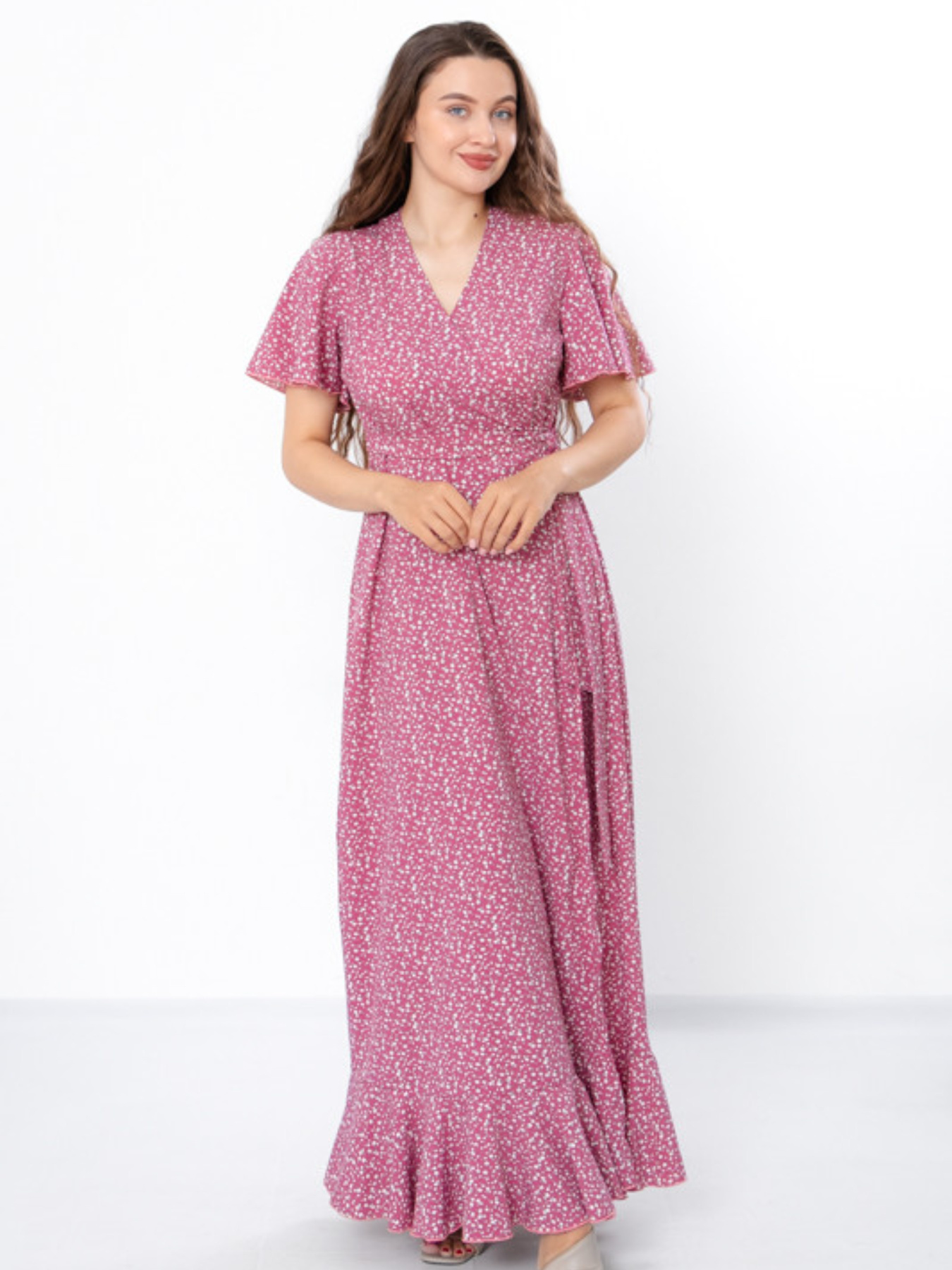 Платье макси Носи своє модель 8405-077-kvtochki-rozheva-pudra Фото