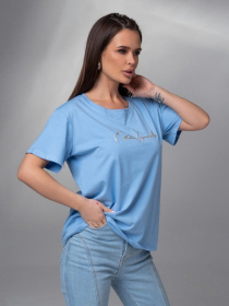 Футболка ISSA Plus модель WN20-616_голубой Футболка ISSA Plus модель WN20-616_голубой Фото