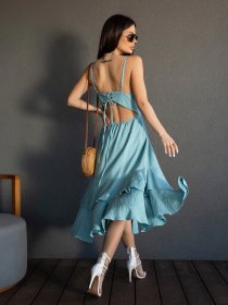 Повседневный костюм ISSA Plus модель 14697_оливковый Фото