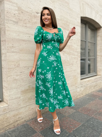 Сукня міді ISSA Plus модель SA-538_зеленый Фото