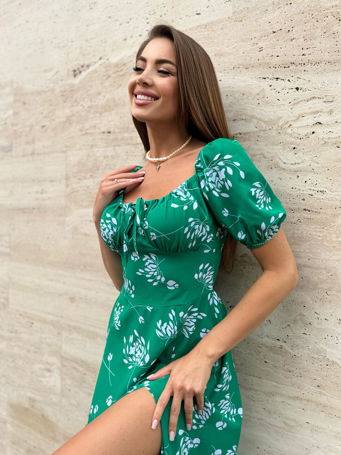 Платье миди ISSA Plus модель SA-538_зеленый Фото