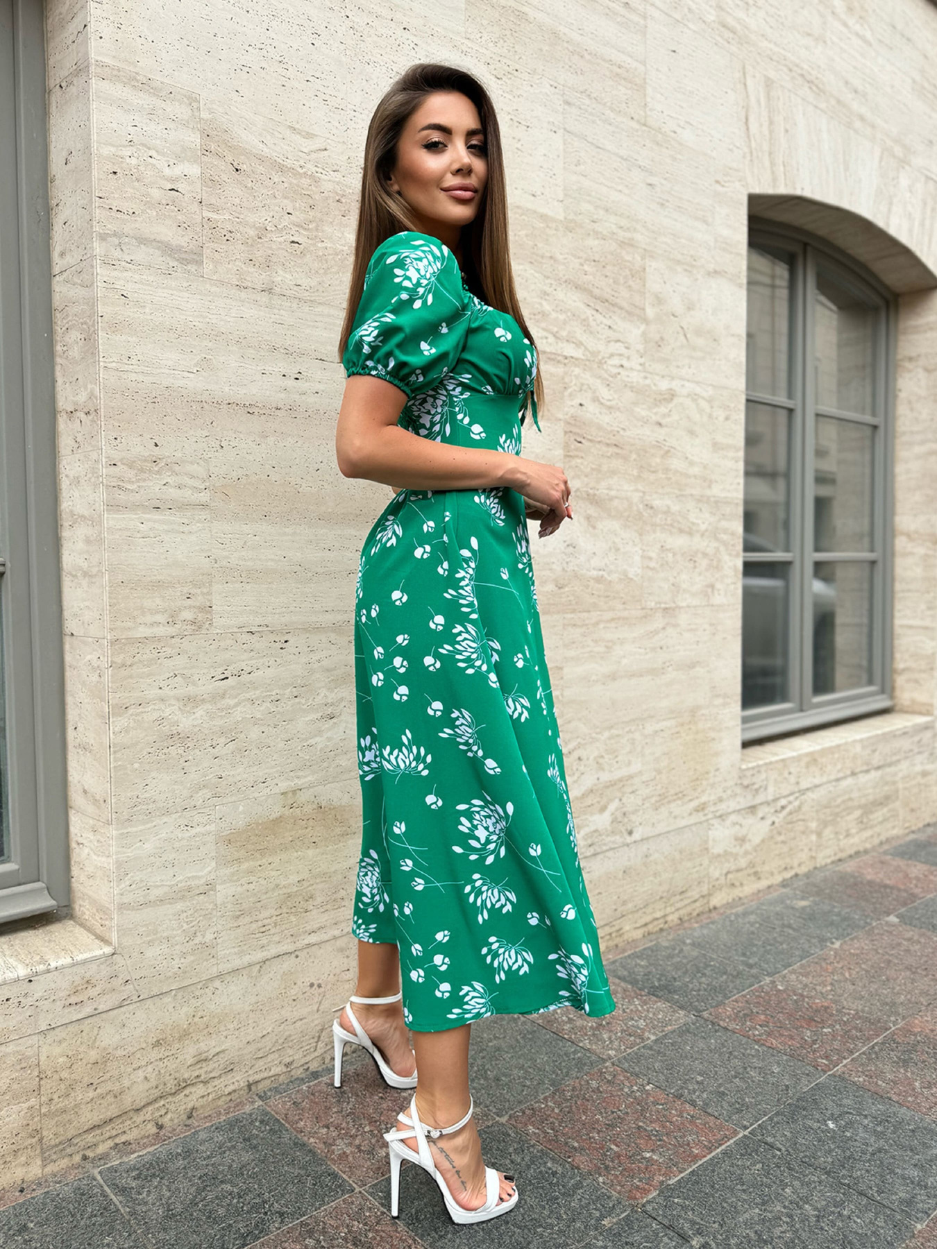 Платье миди ISSA Plus модель SA-538_зеленый Фото