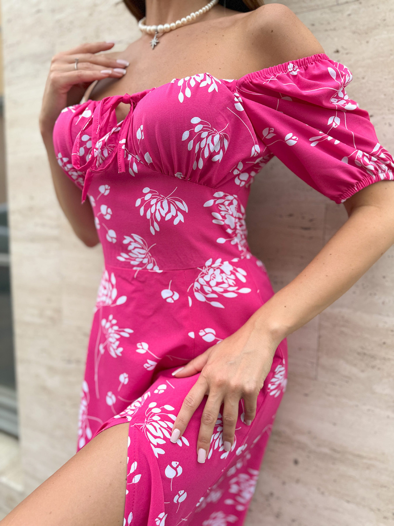 Сукня міді ISSA Plus модель SA-538_малиновый Фото