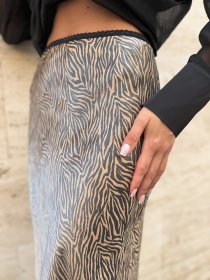 Юбка миди ISSA Plus модель 14741_коричневый Фото