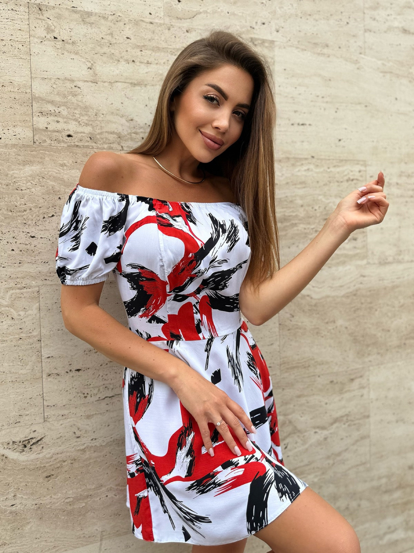 Сукня міні ISSA Plus модель 14742_мультиколор Фото