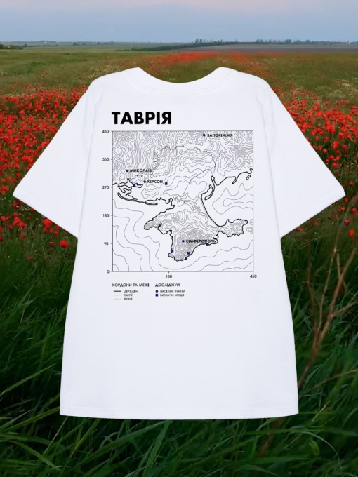 Футболка Bezlad Таврія модель futbolka-doslidzhuy-tavriya-bila Фото