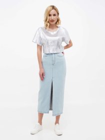 Джинсова спідниця A.G.N.A модель AG-4006-LIGHTBLUE Фото