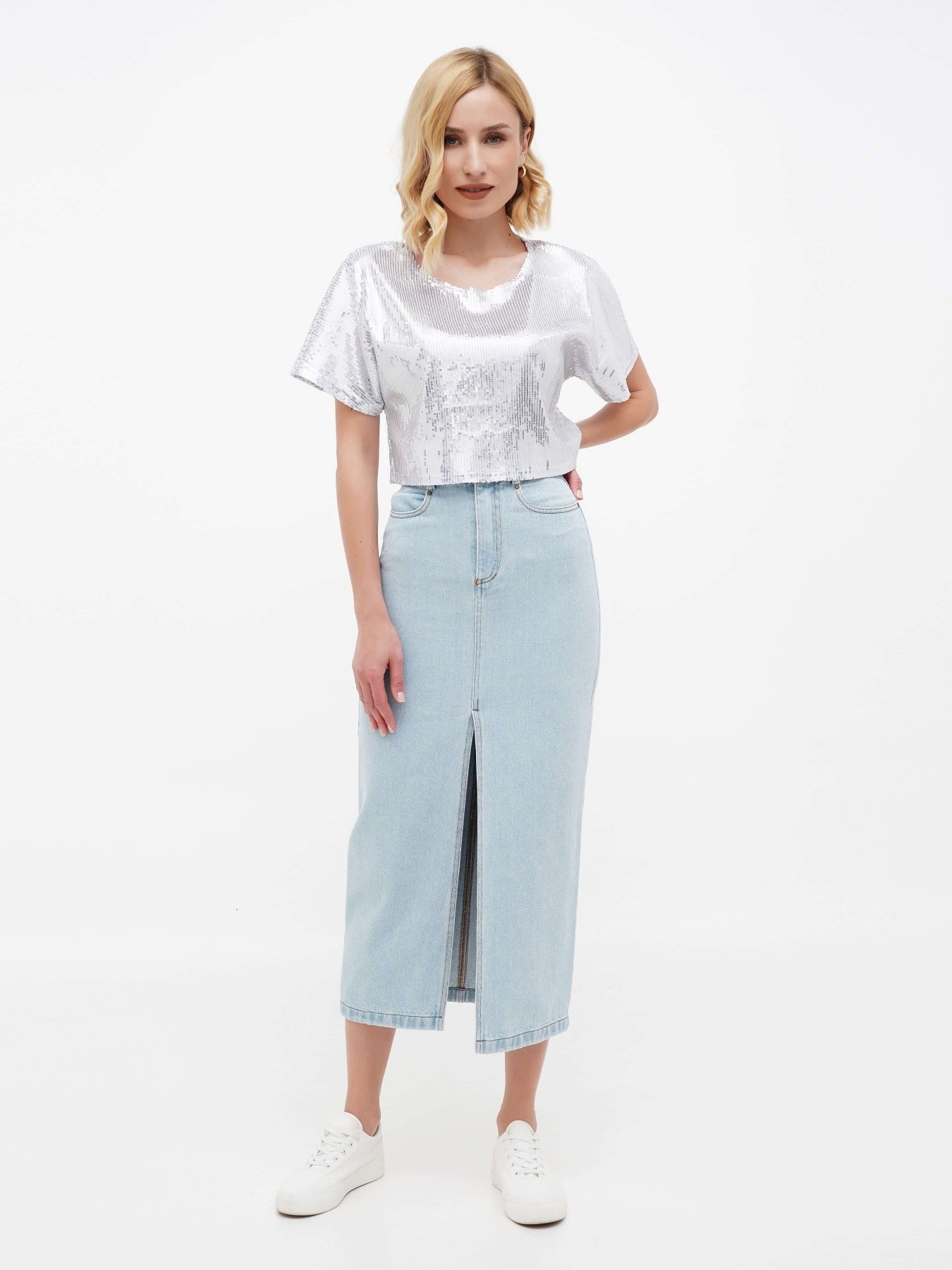 Джинсовая юбка A.G.N.A модель AG-4006-LIGHTBLUE Фото