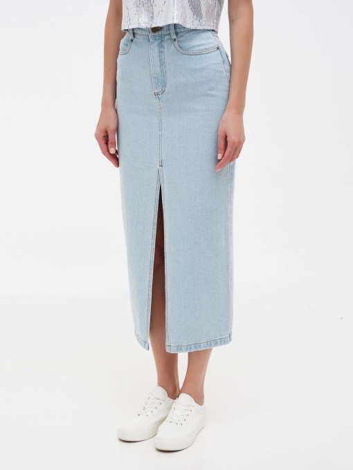 Джинсовая юбка A.G.N.A модель AG-4006-LIGHTBLUE Фото