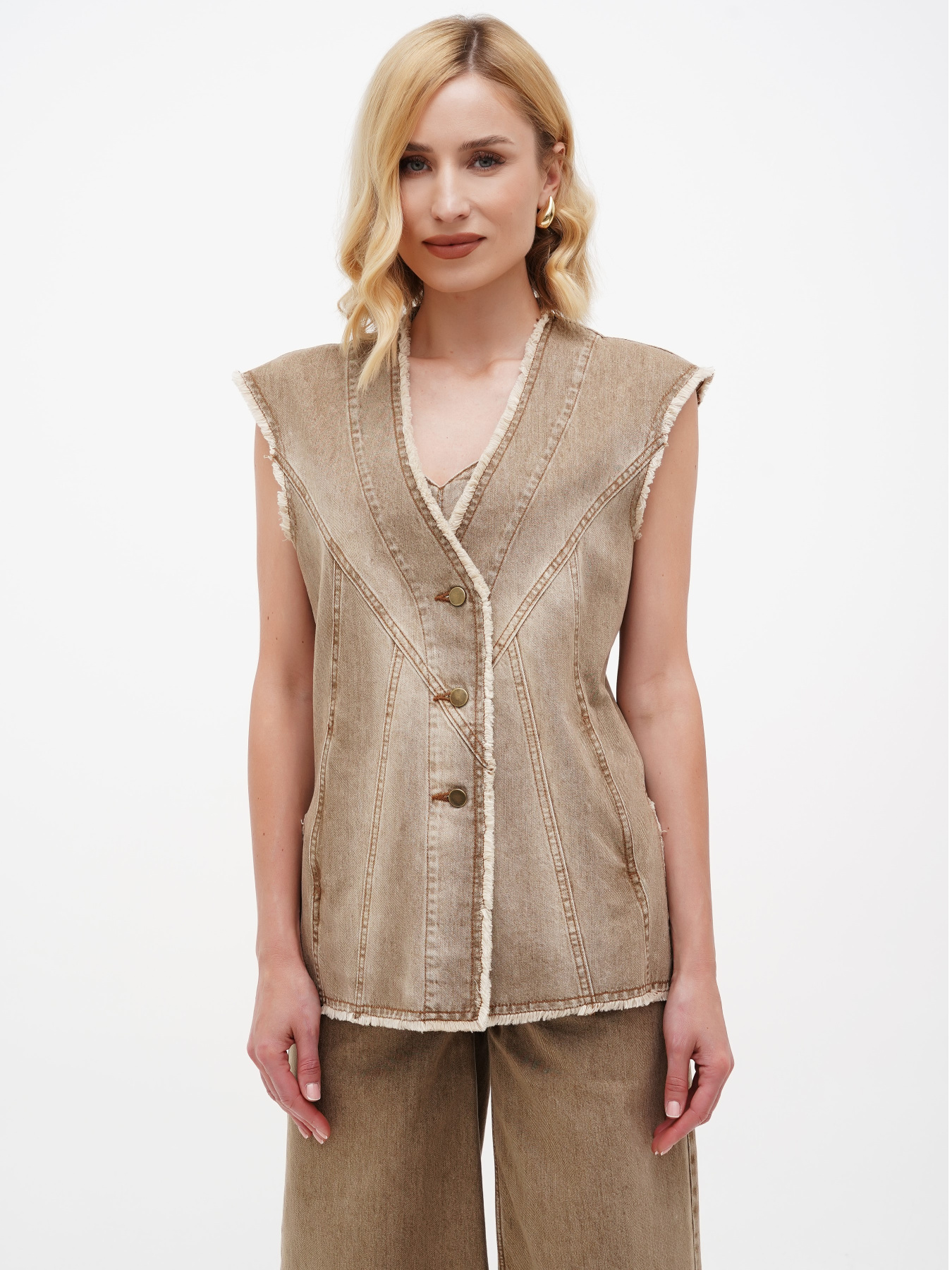 Жилет A.G.N.A модель AG-11002-BEIGE Фото