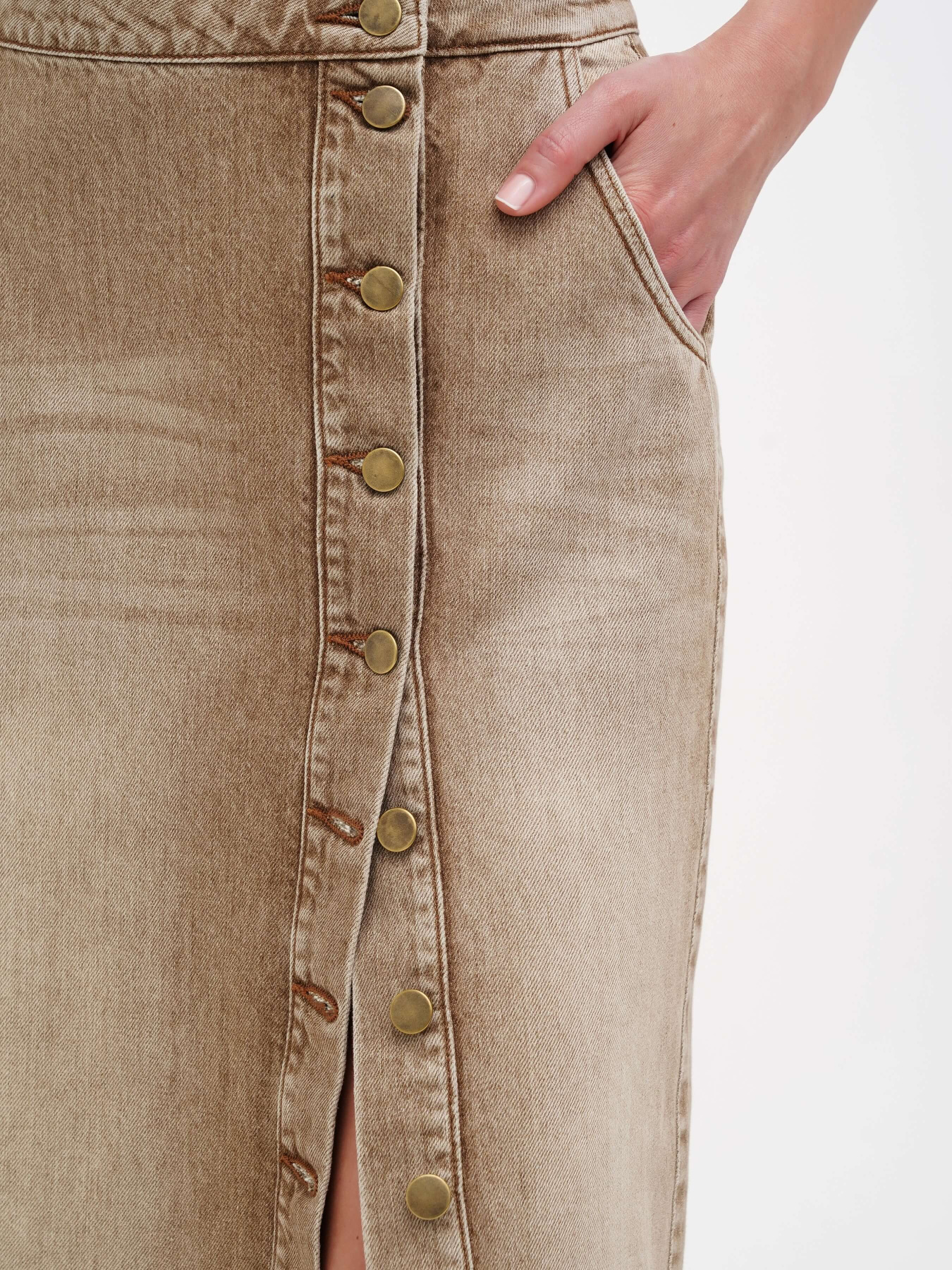 Джинсовая юбка A.G.N.A модель AG-4008-BEIGE Фото