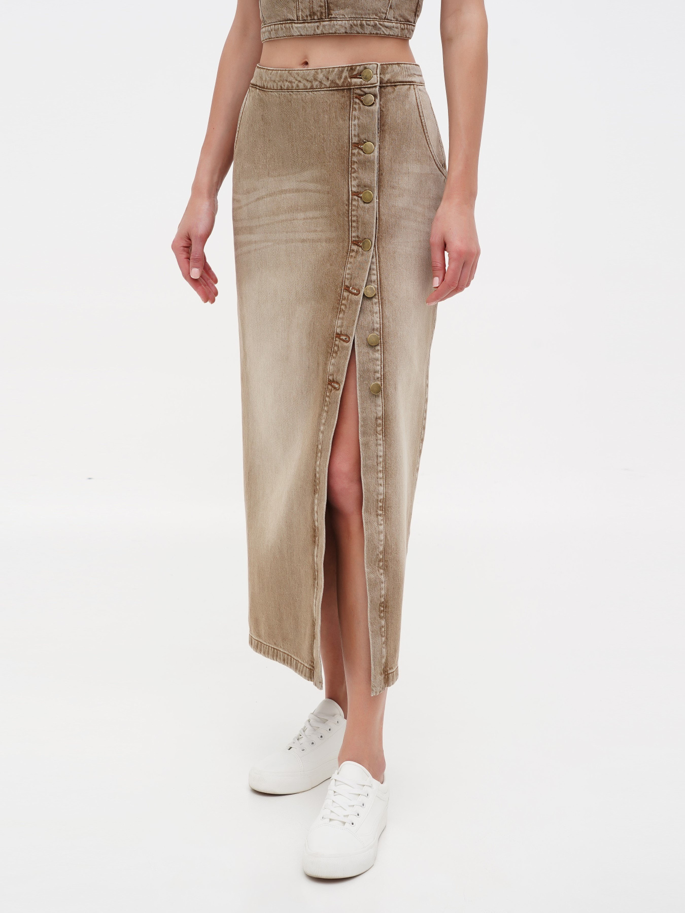 Джинсовая юбка A.G.N.A модель AG-4008-BEIGE Фото