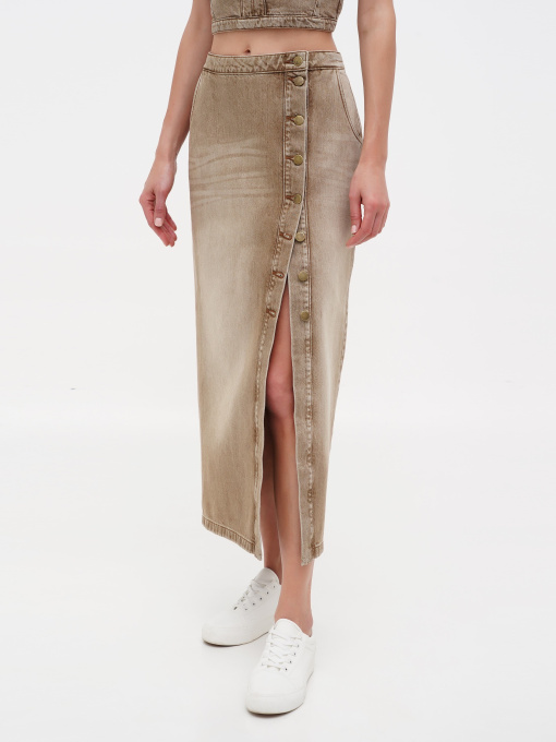 Джинсовая юбка A.G.N.A модель AG-4008-BEIGE Фото