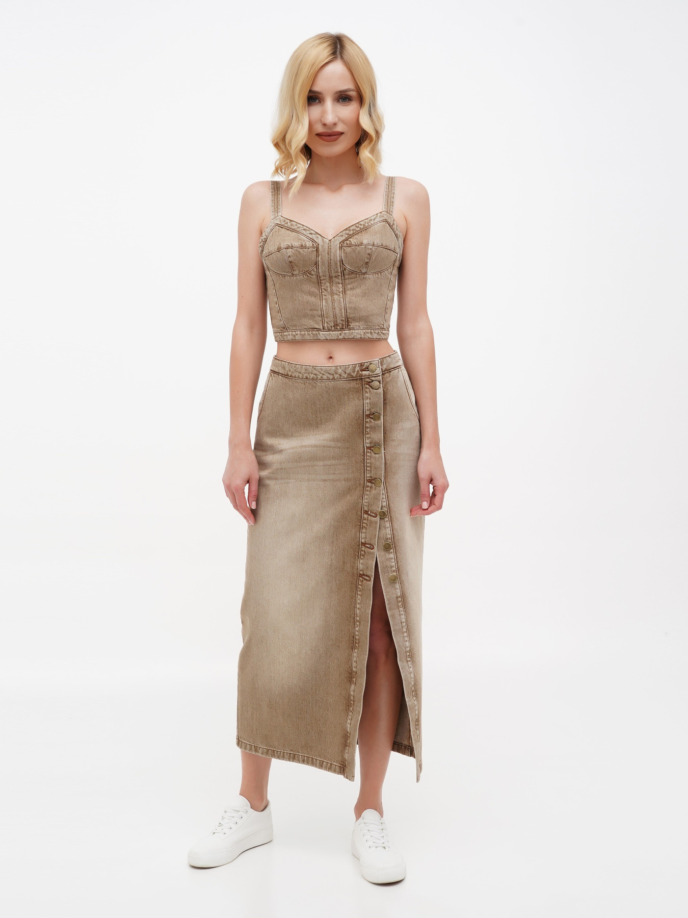 Джинсова спідниця A.G.N.A модель AG-4008-BEIGE Фото