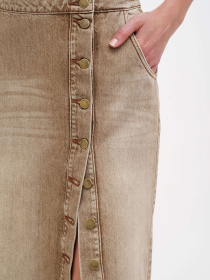 Джинсова спідниця A.G.N.A модель AG-4008-BEIGE Джинсова спідниця A.G.N.A модель AG-4008-BEIGE Фото