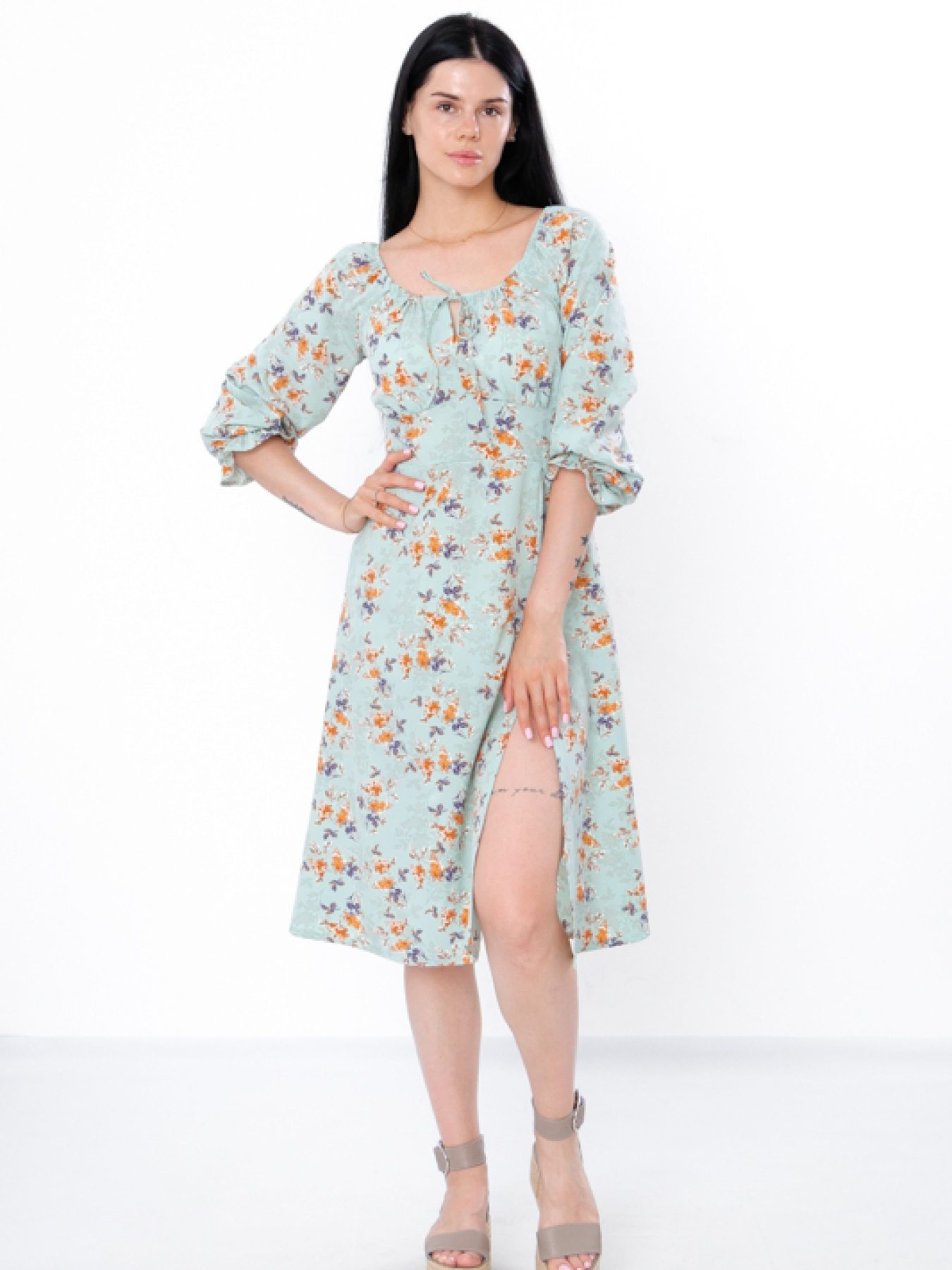 Платье миди Носи своє модель 3387-077-glochki-z-kvtami-m-qta Фото