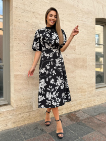 Платье миди ISSA Plus модель SA-516_черный Фото