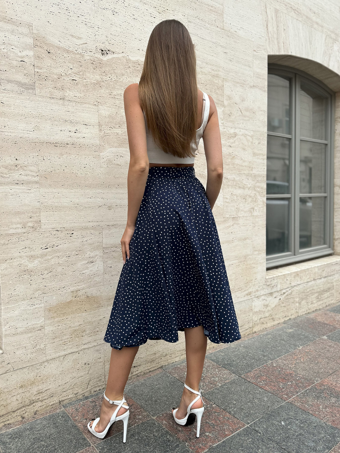 Юбка миди ISSA Plus модель 14470_синий Фото