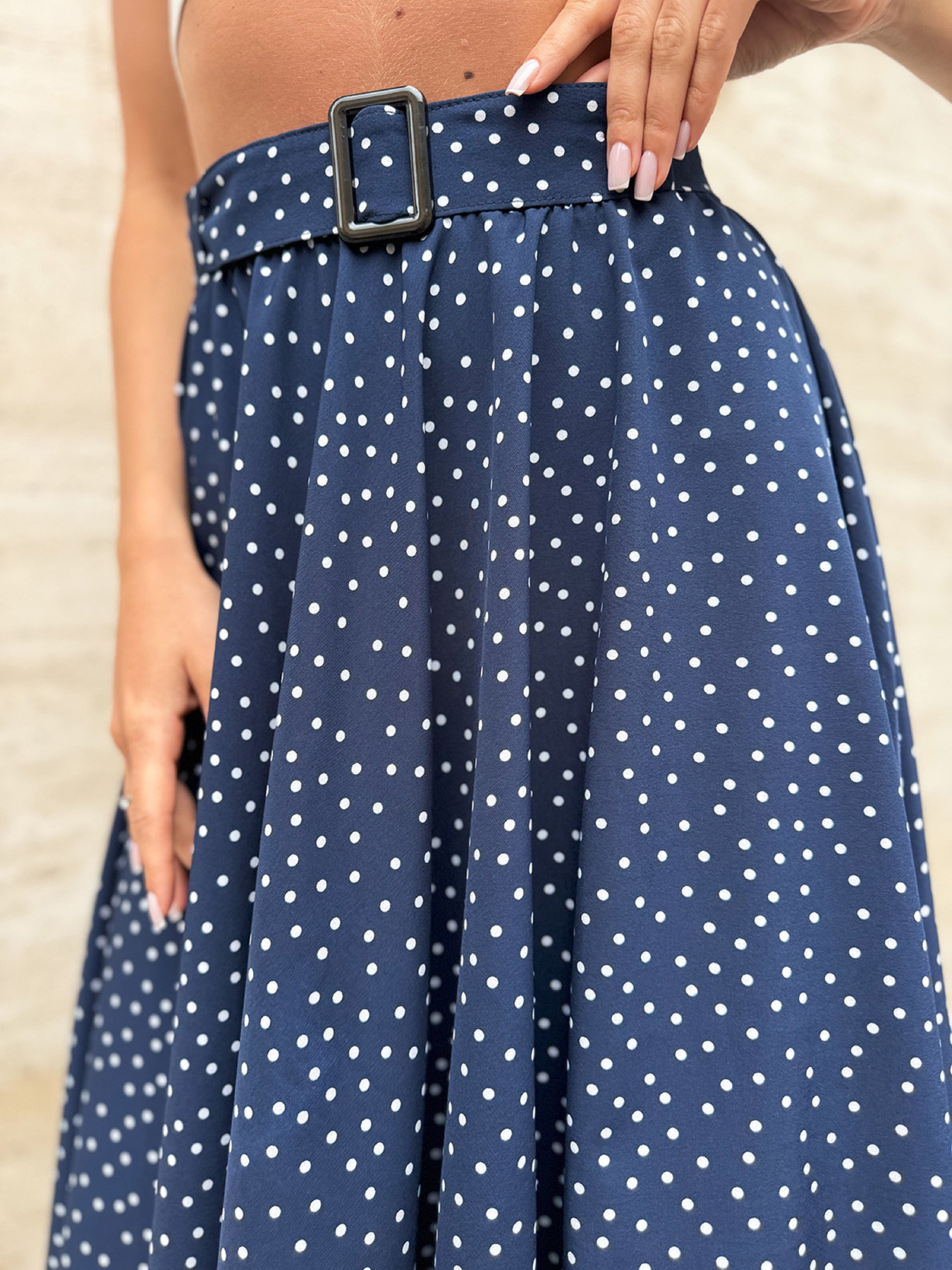 Юбка миди ISSA Plus модель 14470_синий Фото