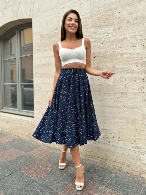 Спідниця міді ISSA Plus модель 14470_синий Фото