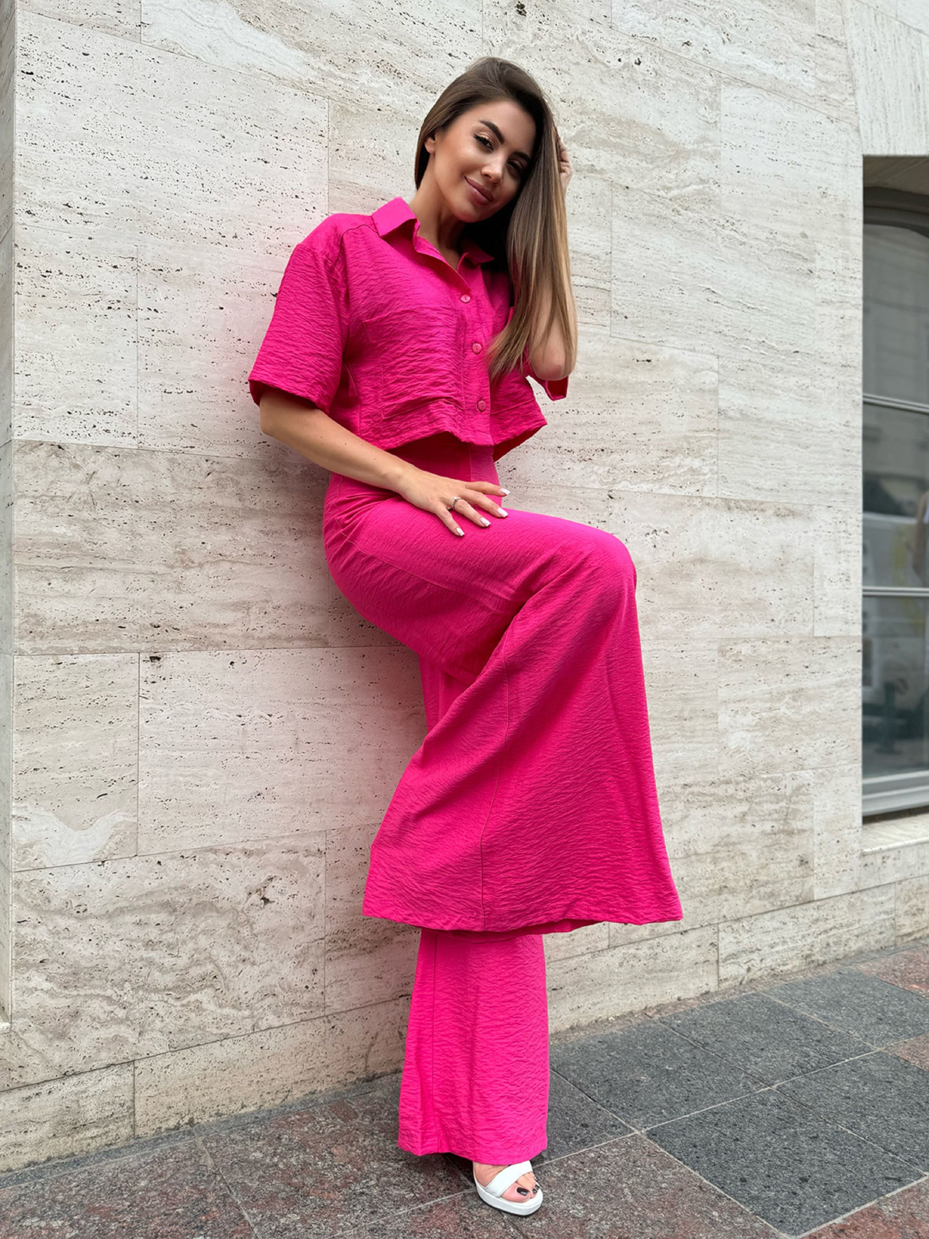 Повсякденний костюм ISSA Plus модель 14736_малиновый Повсякденний костюм ISSA Plus модель 14736_малиновый Фото