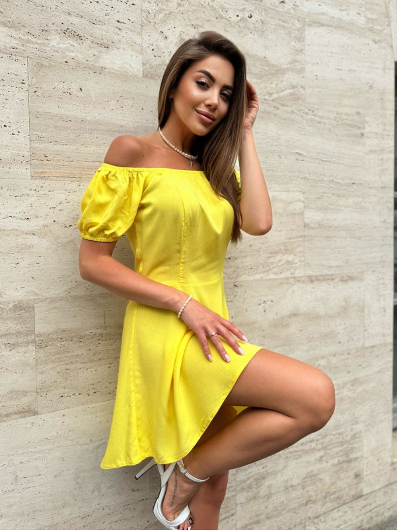 Сукня міні ISSA Plus модель 14744_желтый Фото