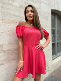 Платье мини ISSA Plus модель 14744_малиновый Фото