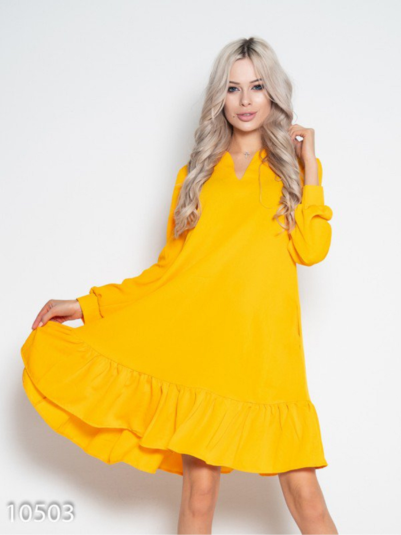 Сукня міні ISSA Plus модель 10503_желтый Фото