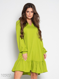 Платье мини ISSA Plus модель 10503_оливковый Фото